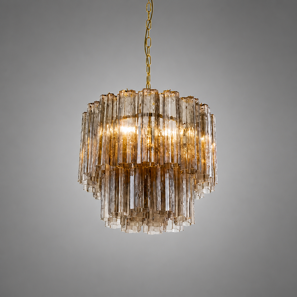 Modern Grey Glass Chandelier