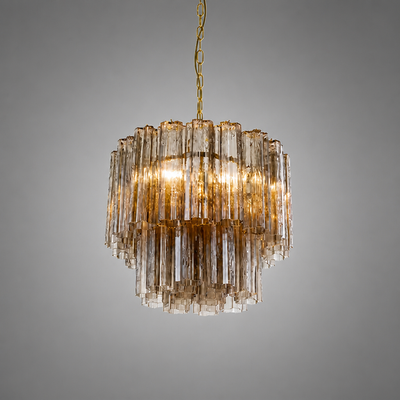 Modern Grey Glass Chandelier