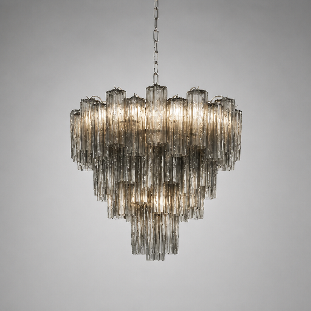 Modern Grey Glass Chandelier