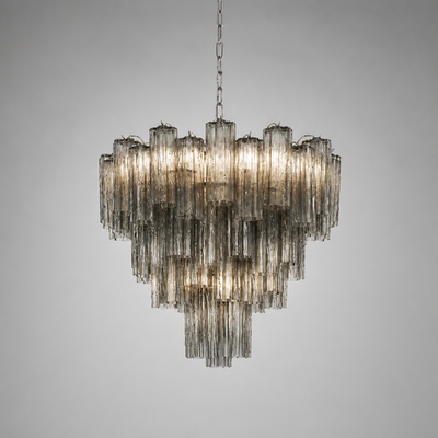 Modern Grey Glass Chandelier