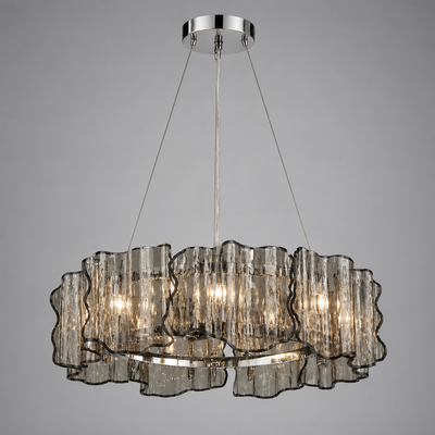 Modern Grey Glass Chandelier