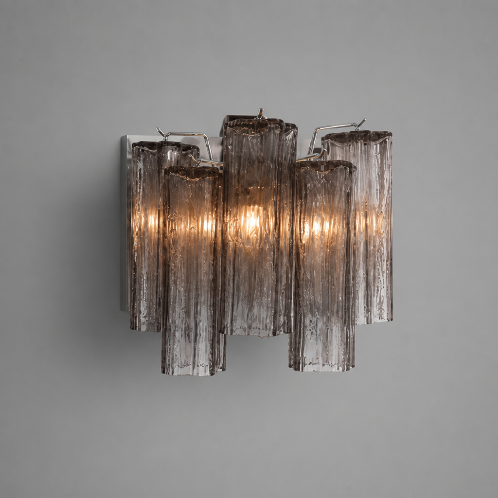 Modern Grey Glass Chandelier