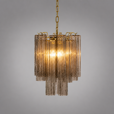 Modern Grey Glass Chandelier