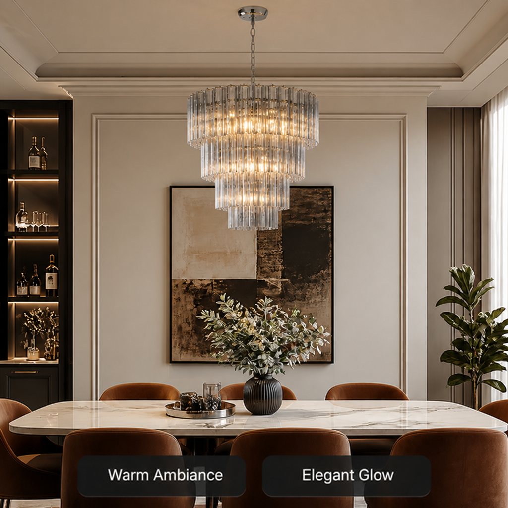 Modern Grey Glass Chandelier