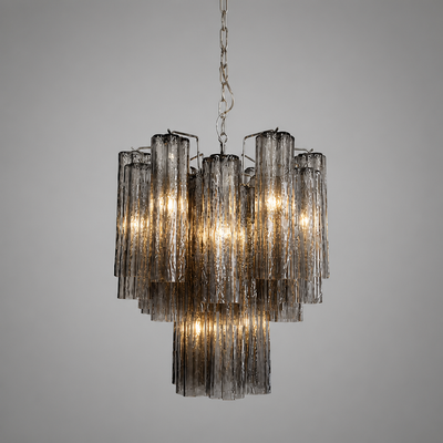 Modern Grey Glass Chandelier
