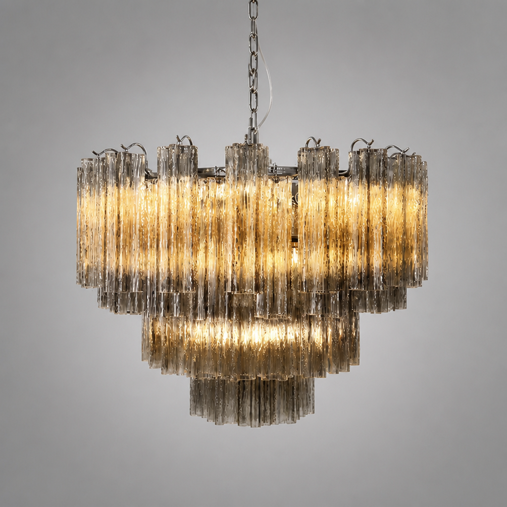 Modern Grey Glass Chandelier