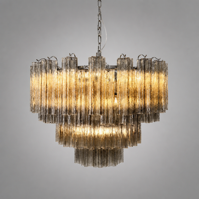 Modern Grey Glass Chandelier