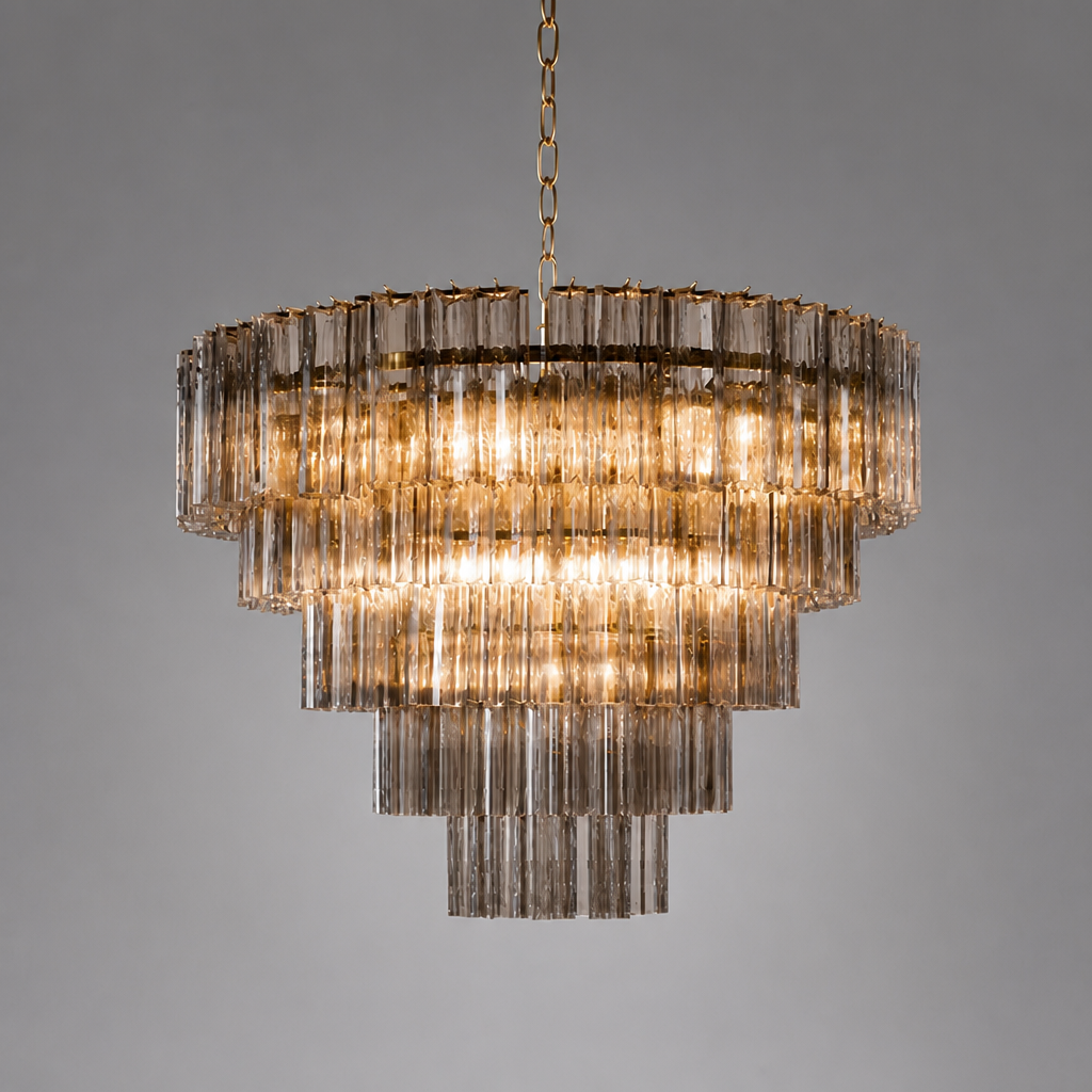 Modern Grey Glass Chandelier