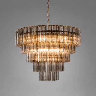 Modern Grey Glass Chandelier