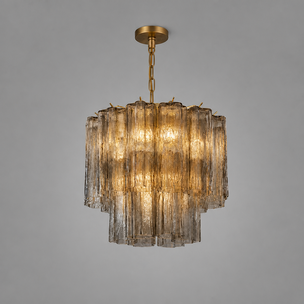 Modern Grey Glass Chandelier