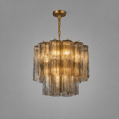 Modern Grey Glass Chandelier