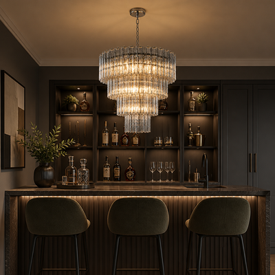 Modern Grey Glass Chandelier