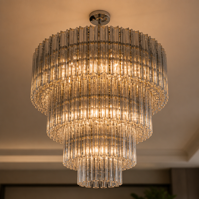 Modern Grey Glass Chandelier