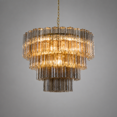 Modern Grey Glass Chandelier