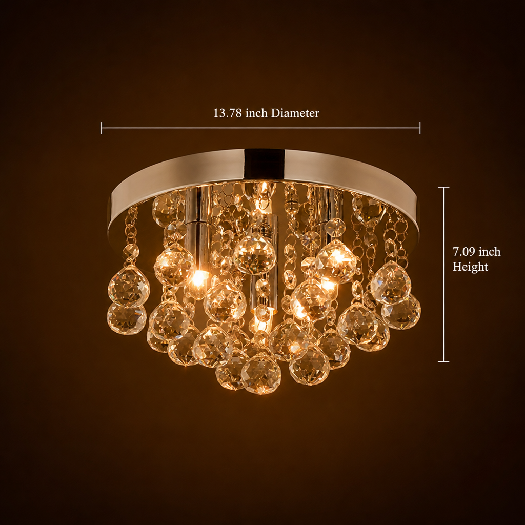Modern Iron & Crystal Chandelier