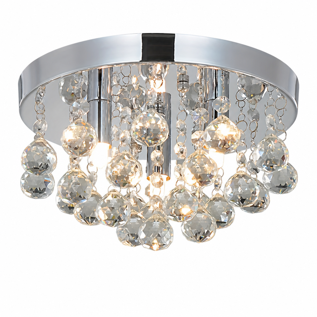 Modern Iron & Crystal Chandelier