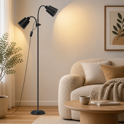 Modern Iron Dual-Head Floor Lamp