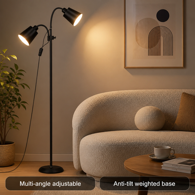 Modern Iron Dual-Head Floor Lamp