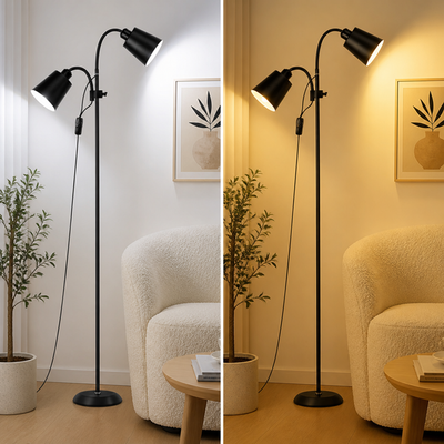 Modern Iron Dual-Head Floor Lamp