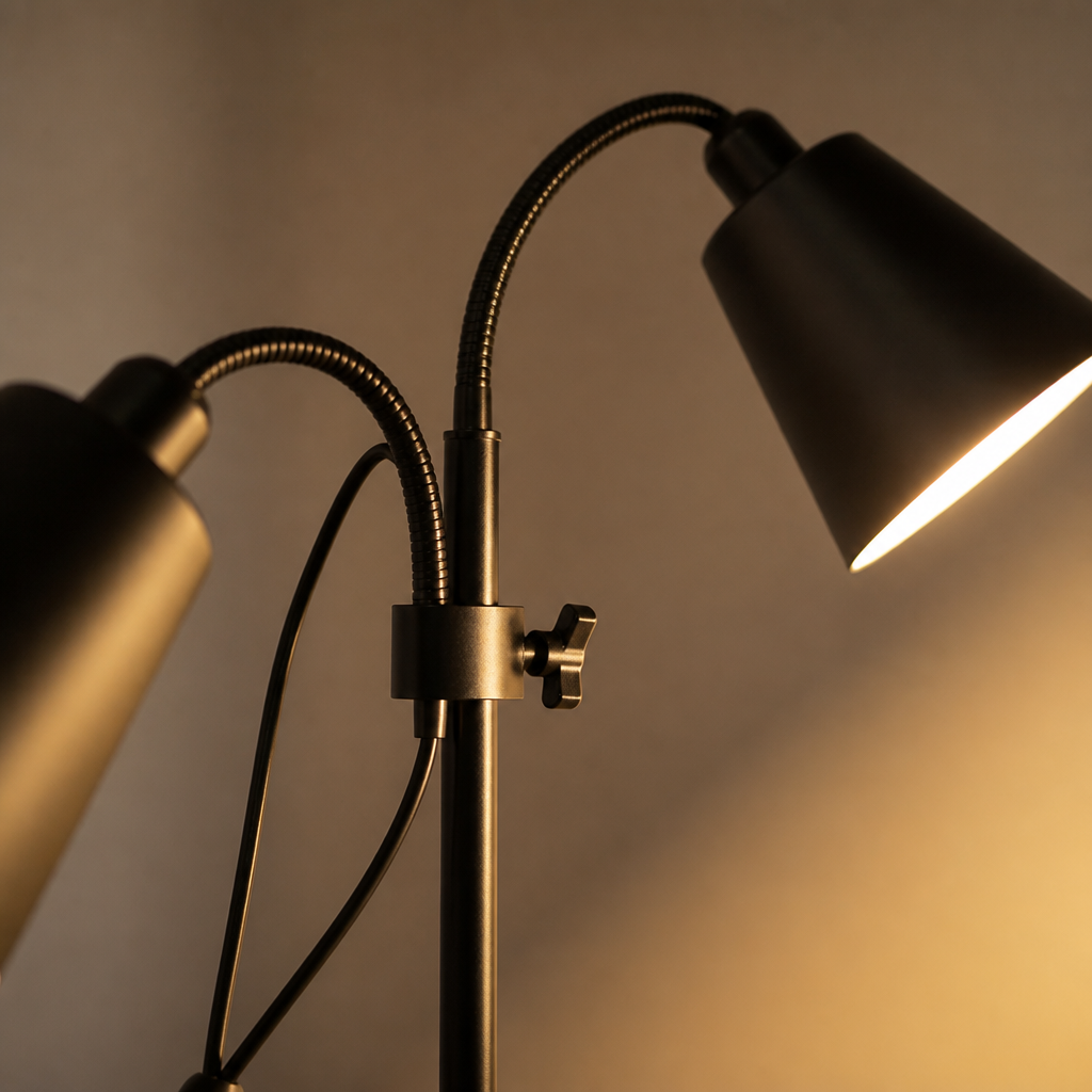 Modern Iron Dual-Head Floor Lamp
