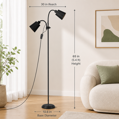 Modern Iron Dual-Head Floor Lamp