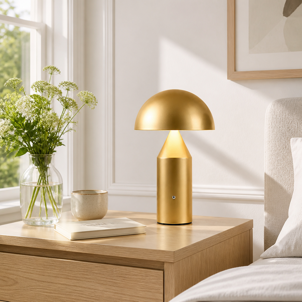 Modern Iron LED Mushroom Table Lamp