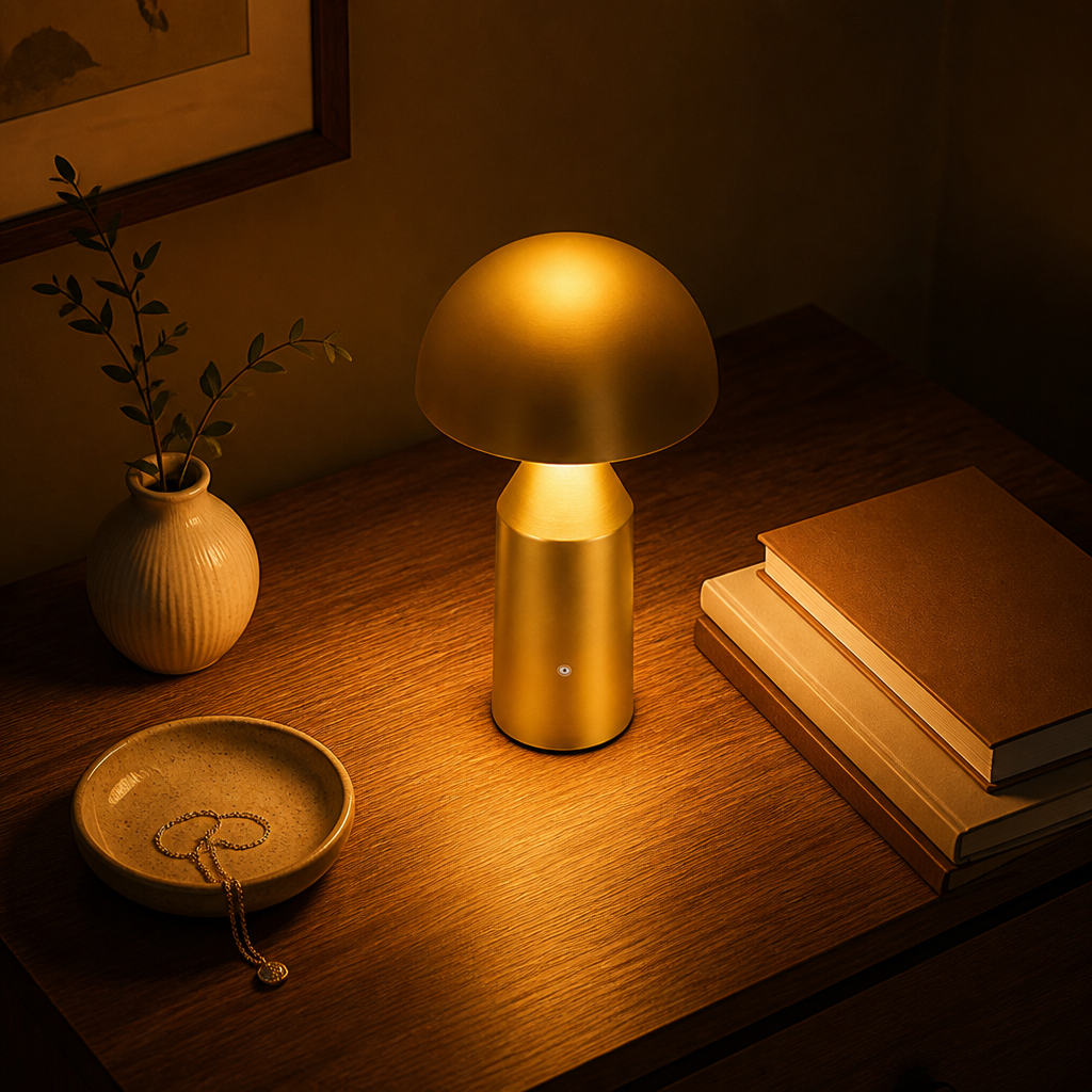 Modern Iron LED Mushroom Table Lamp