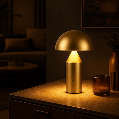 Modern Iron LED Mushroom Table Lamp