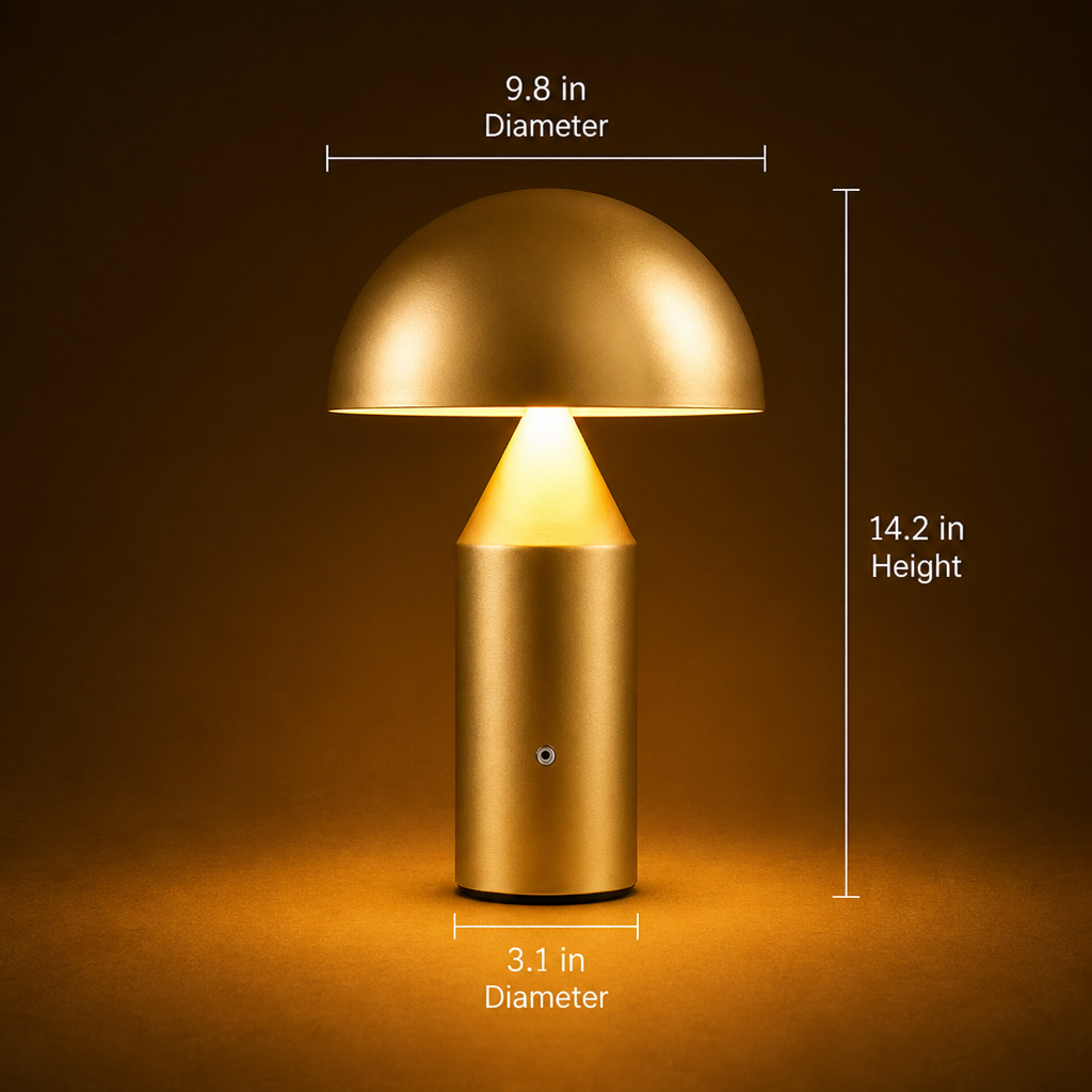 Modern Iron LED Mushroom Table Lamp