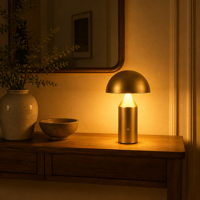 Modern Iron LED Mushroom Table Lamp
