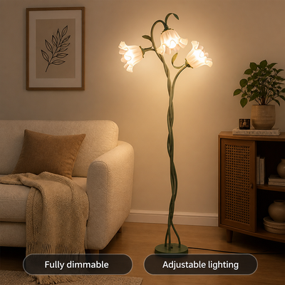 Modern Iron Rotating Flower Floor Lamp
