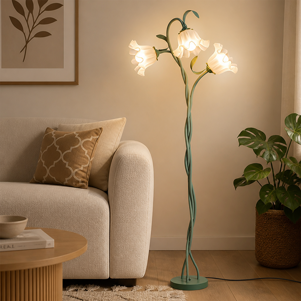 Modern Iron Rotating Flower Floor Lamp