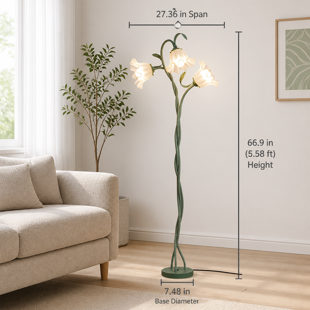 Modern Iron Rotating Flower Floor Lamp
