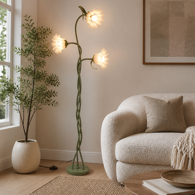 Modern Iron Rotating Flower Floor Lamp