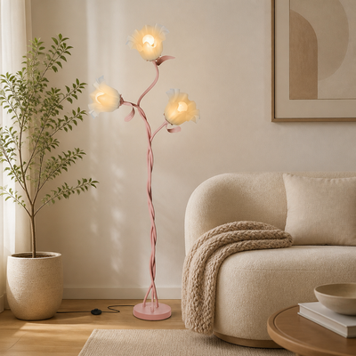 Modern Iron Rotating Flower Floor Lamp