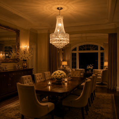 Modern K9 Crystal Adjustable Double-Layer Chandelier