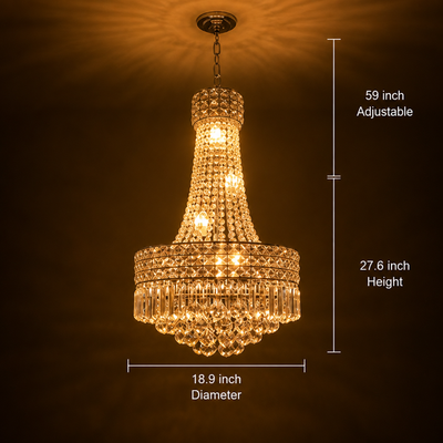 Modern K9 Crystal Adjustable Double-Layer Chandelier