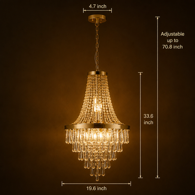 Modern K9 Crystal Adjustable Double-Layer Chandelier