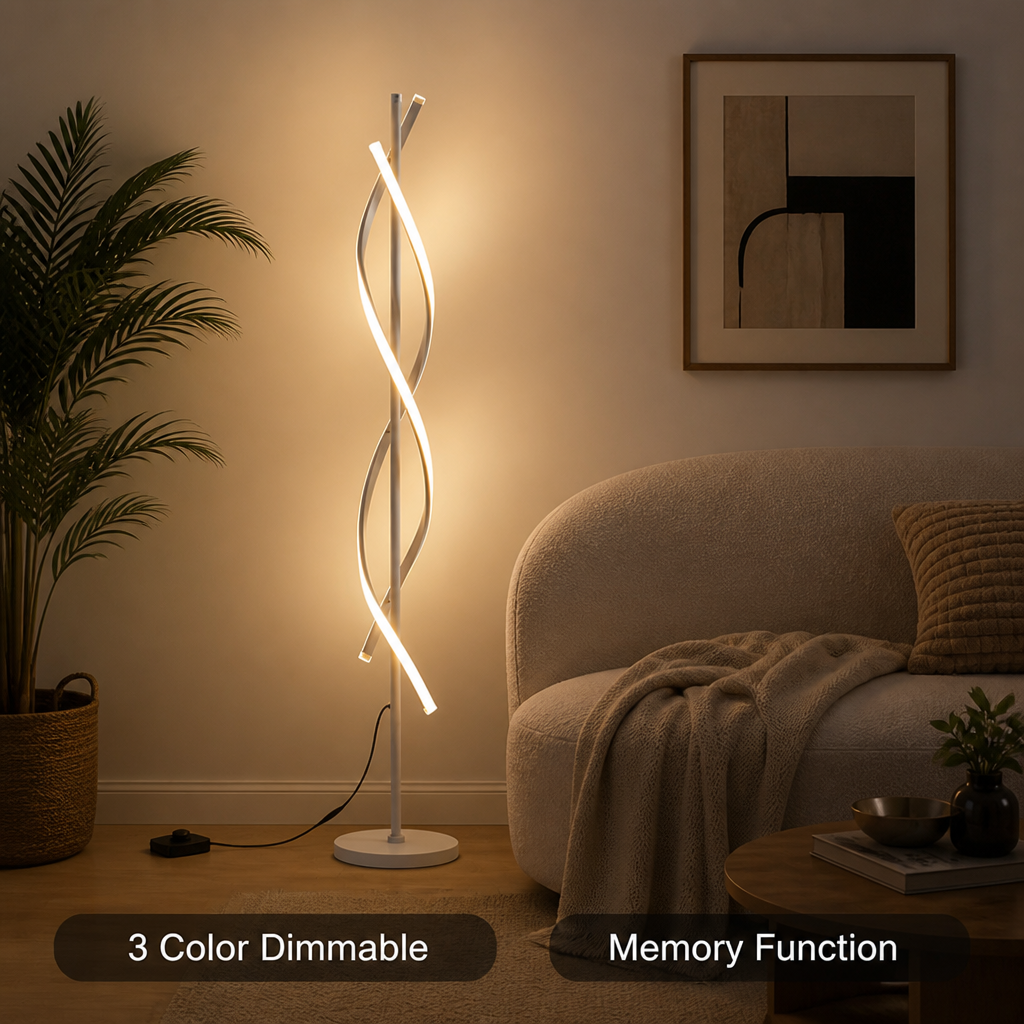 Modern LED Double Helix Floor Lamp