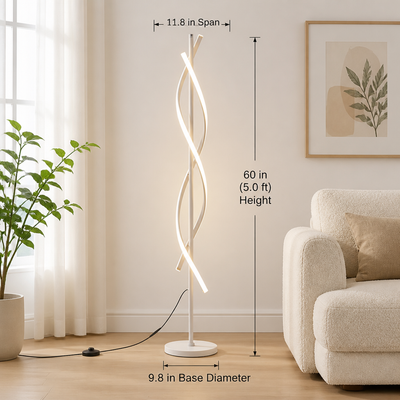 Modern LED Double Helix Floor Lamp