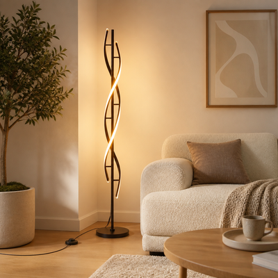 Modern LED Double Helix Floor Lamp