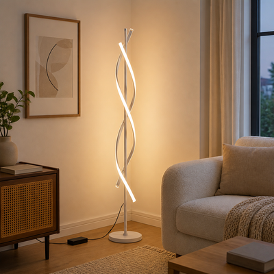 Modern LED Double Helix Floor Lamp