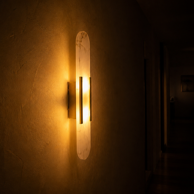 Modern Marble & Gold Wall Sconce