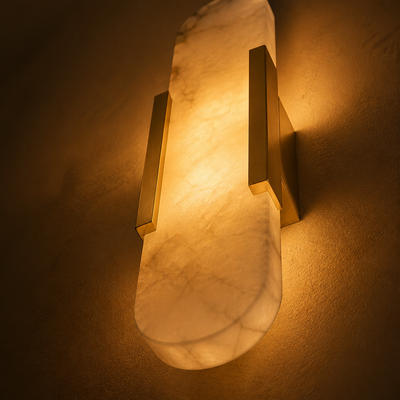 Modern Marble & Gold Wall Sconce