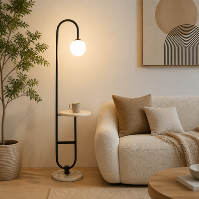 Modern Marble LED Round Table Floor Lamp