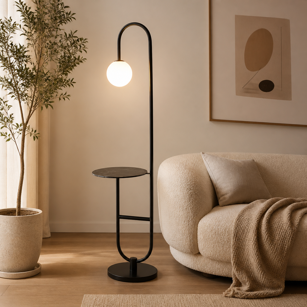 Modern Marble LED Round Table Floor Lamp