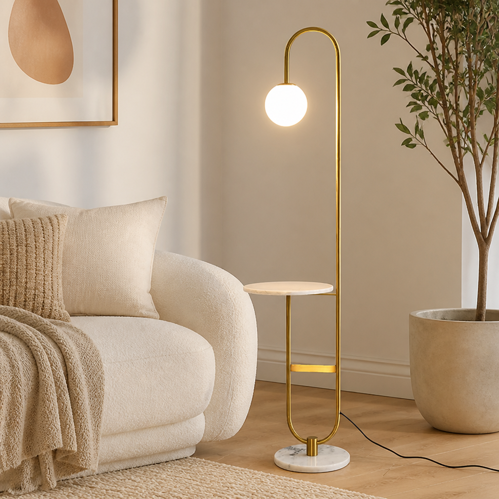 Modern Marble LED Round Table Floor Lamp