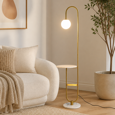 Modern Marble LED Round Table Floor Lamp