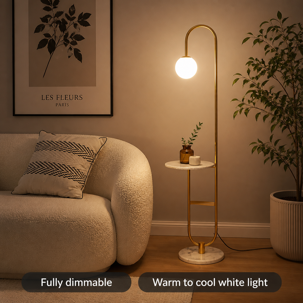 Modern Marble LED Round Table Floor Lamp
