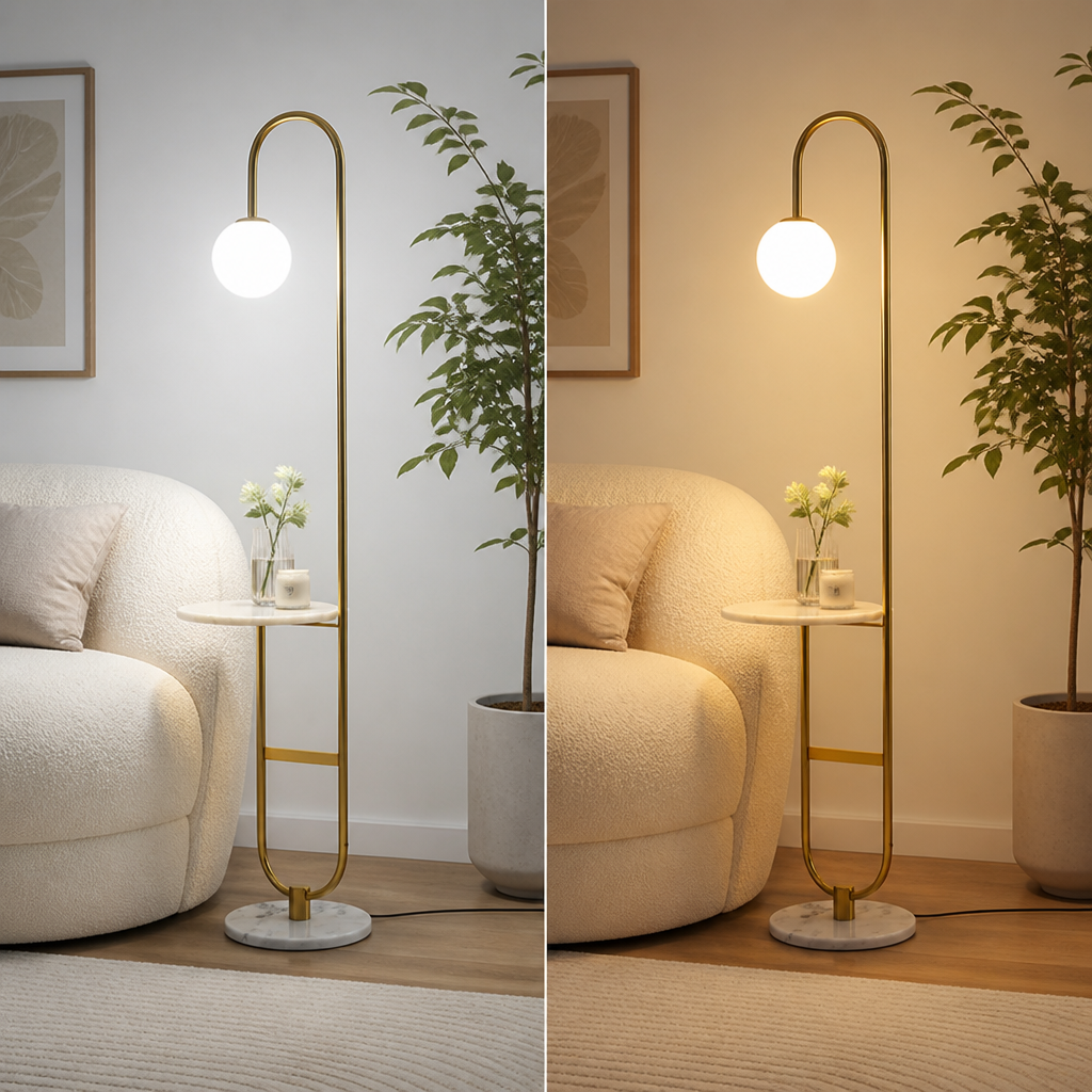 Modern Marble LED Round Table Floor Lamp